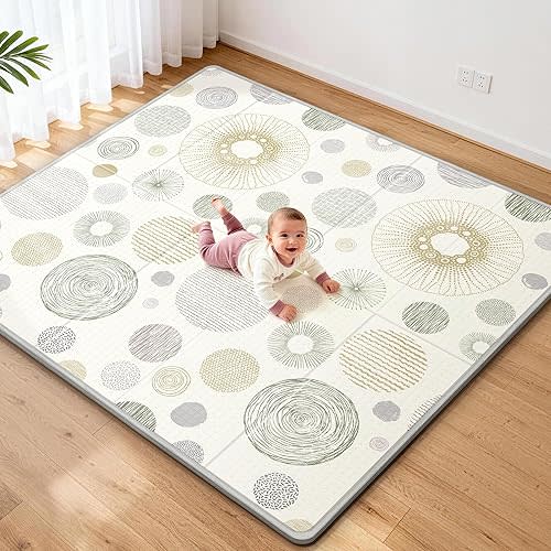 PIGLOG Extra Large Baby Play Mat 79x71, Reversible Baby Play Mats for Floor, Foldable and Lightweight Baby Play Mat for Floor, Safe & Thick Playmats for Babies and Toddlers, Indoor & Outdoor Use