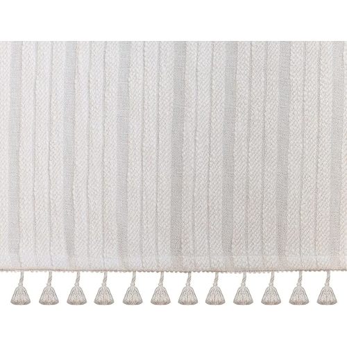 Crane Baby Boho Crib Skirt, 100% Cotton Wrap Around Baby Crib Skirting with Tassels, Natural White, Fits Standard Cribs, 28” x 52” x 16”, Neutral Crib Skirt