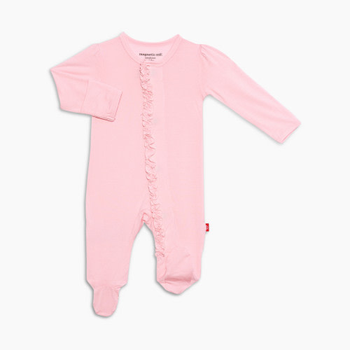Magnetic Me Modal Magnetic Ruffle Footie - Pink Dogwood, 0-3 M