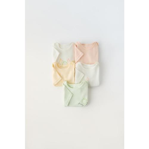 1 MONTH - 3 YEARS/ FIVE PACK OF FRUIT BODYSUITS - White | ZARA United States