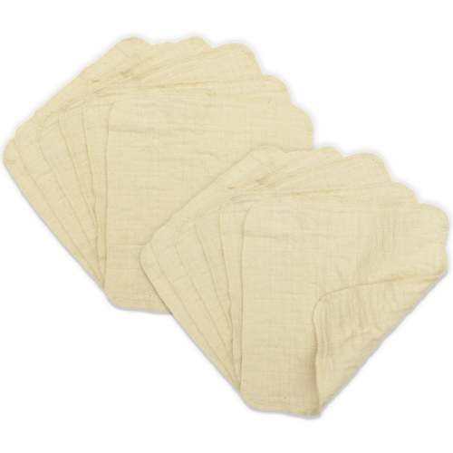 OsoCozy Unbleached Muslin Baby Wipes - 12 pack