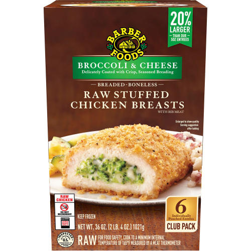 Barber Foods Stuffed Broccoli and Cheese Chicken Breast, Frozen, 6 ct. - Sam's Club