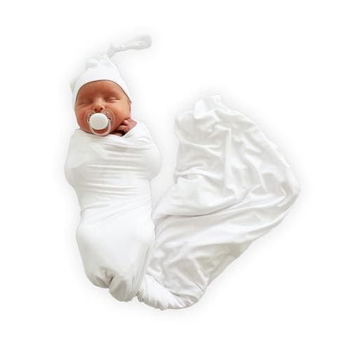 Caden Lane Baby Swaddle & Receiving Blanket, Soft, Breathable & Temperature-Regulating Bamboo Viscose Fabric for Swaddling Newborns, Gender Neutral Infant Blanket for Boys & Girls, Lace White