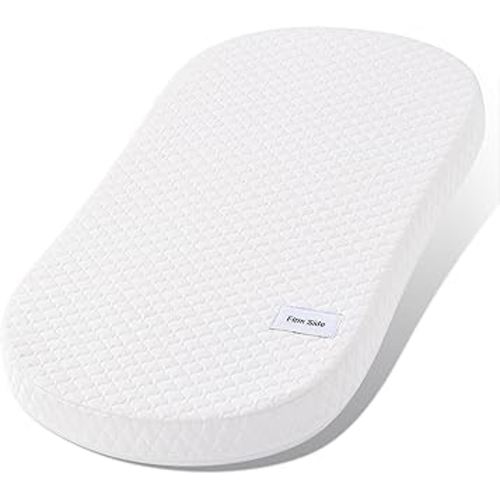 Pro Goleem Baby Bassinet Mattress Pad 30"x18" Peanut Hourglass, Waterproof Soft Cover Gel Memory Foam, Dual Side Cradle Mattress