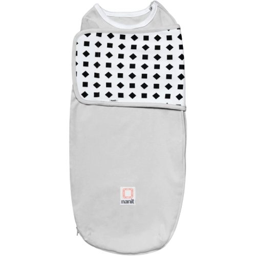 Nanit Breathing Wear Swaddle – Works Pro Baby Monitor to Track Breathing Motion Sensor-Free, Real-Time Alerts, 100% Cotton, Size Large, 3-6 Months, Pebble Grey - Large 3-6 Month - 1 Pack