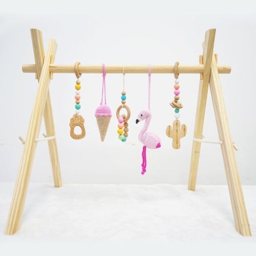 Hello Pumpkin Co USA Montessori-inspired Flamingo-themed Hanging Toys