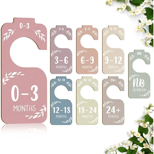 Wooden Baby Closet Dividers for Baby Clothes Organizer,Colorful Baby Closet Organizer For Nursery Decor,Baby Clothes Dividers For Closet Size Hangers for New Mom Dad Parents