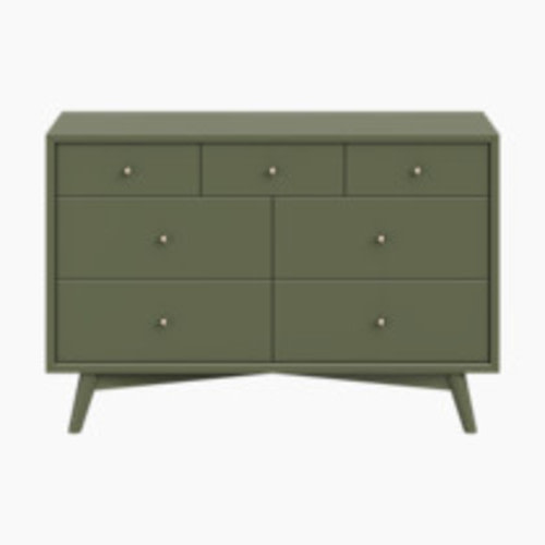 babyletto Palma 7-Drawer Double Dresser - Olive