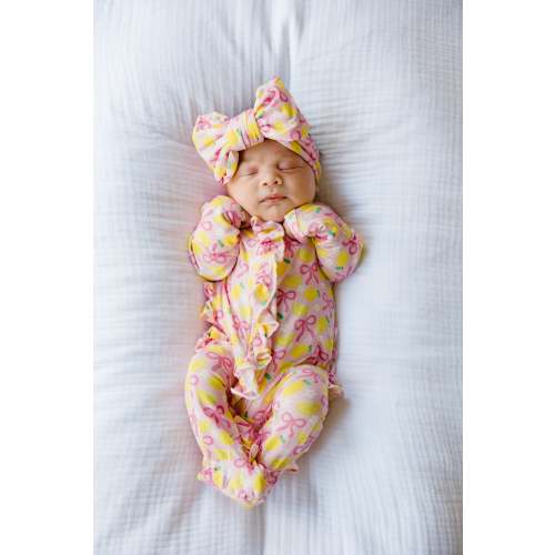 Pink Lemonade Ruffled Footie