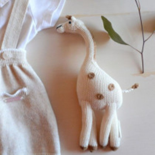 Estella Organic Cotton Handmade Baby Rattle - Giraffe