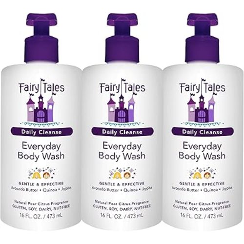 Fairy Tales Daily Cleanse Kids Body Wash, Everyday Body Wash for Kids and Toddler- Soap for Bath or Shower, No Harsh Chemicals or Toxins - 16oz (3 pack)