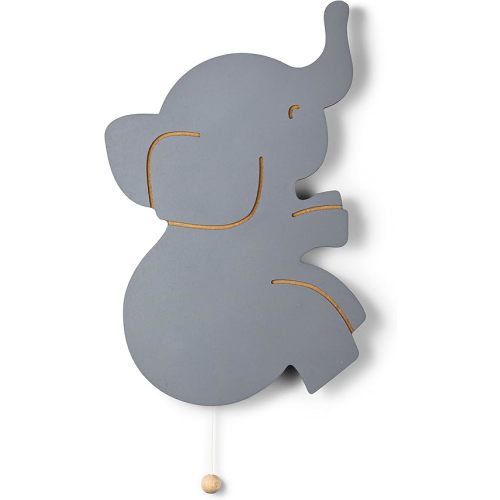 Lumipets Lighted Elephant, Nursery Night Light, Wall Mounted Lighted, Battery Operated Cloud Light Sign–Lightweight Crescent Cloud Night Light for Babies, Toddlers, Kids