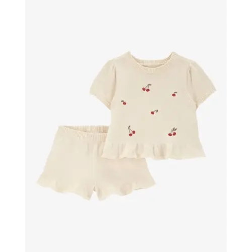 Baby 2-Piece Cherry Peplum Top & Short Set - Carter's | Carter's