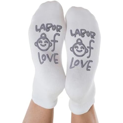 Kindred Bravely Labor and Delivery Inspirational Fun Non Skid Socks for Maternity and Pregnancy