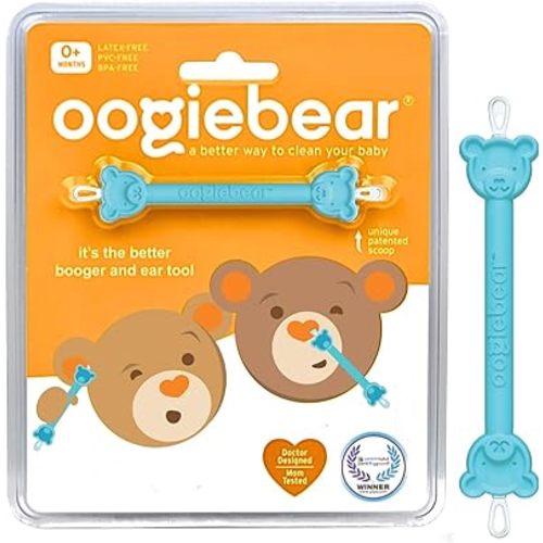oogiebear Baby Nose Cleaner & Ear Wax Removal Tool - Safe Booger & Earwax Removal for Newborns, Infants, Toddlers - Dual-Ended - Essential Baby Stuff