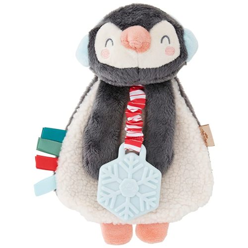 Itzy Ritzy - Itzy Lovey Including Teether, Textured Ribbons & Dangle Arms; Features Crinkle Sound, Sherpa Fabric and Minky Plush; North The Penguin - 1 Count (Pack of 1)
