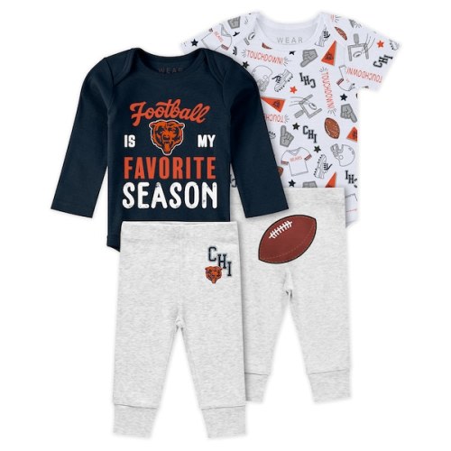 Chicago Bears WEAR by Erin Andrews Newborn & Infant Three-Piece Turn Me Around Bodysuits & Pant Set