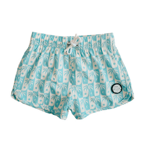 6-12 Mo. Palm Blue Checkered Swim Trunks