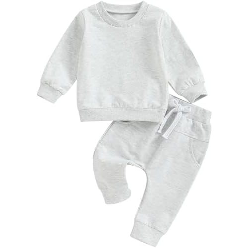 Tiaham Baby Boy Clothes Girl Outfits Fashion Sweatshirt Sweat Pant Kids Toddler Tops Pant Sets