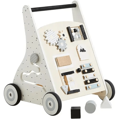 Beright Wooden Baby Walker Push and Pull Learning Activity Walker Kids’ Activity Toy Multiple Activities Center Develops Motor Skills & Stimulates Creativity (Natural)