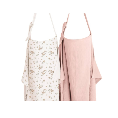Konssy 2-Pack Muslin Nursing Cover Up for Breastfeeding Moms with Rigid Hoop, 100% Cotton, Lightweight & Breathable Breastfeeding Cover, Adjustable & Comfort