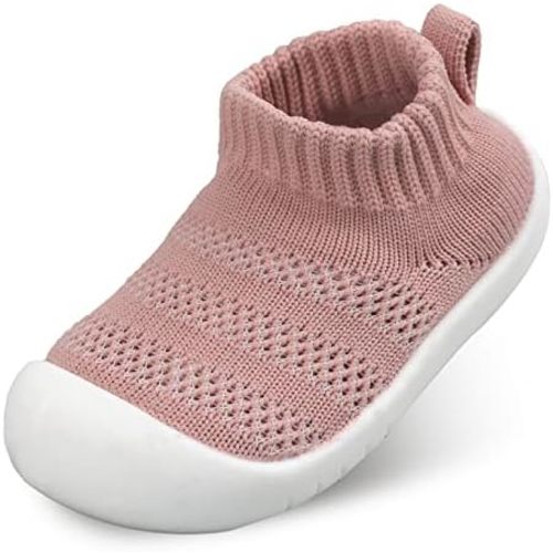 Baby Boy Girl Sneakers Toddler Infant First Walking Shoes Non-Skid Indoor Baby Sneakers Soft Sole Non Slip Cotton Mesh Breathable Lightweight Baby Shoes
