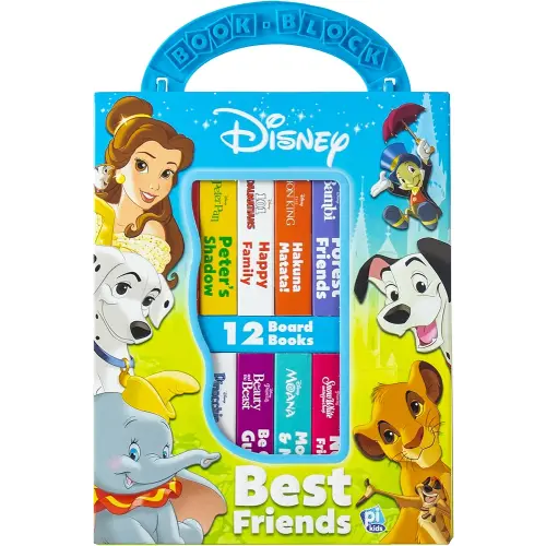 Disney Lion King, Moana, and more! - Best Friends My First Library Board Book Block 12-Book Set - PI Kids