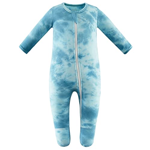 Owlivia Organic Cotton Baby Pajamas, Boys Girls Zip Front Sleep 'N Play Pjs, Footed Sleeper, Long Sleeve