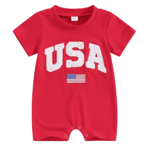USA Plush Summer Romper - Hazel & Bo