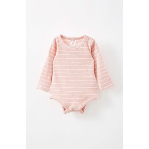 Organic Pointelle Long Sleeve Bubbysuit, 3-6M