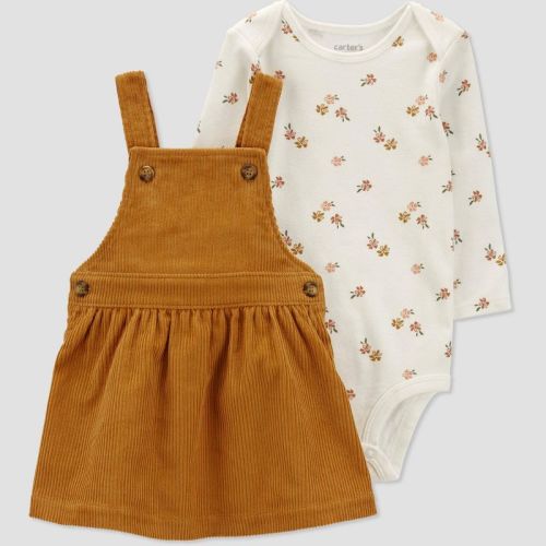 Carter's Just One You® Baby Girls' Floral Jumper - Gold/White, Size: 9M
