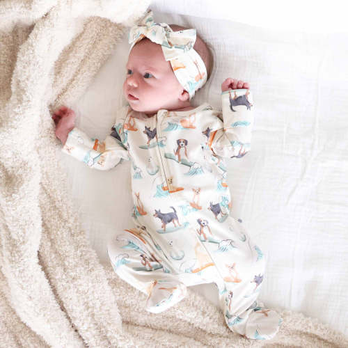 Paddle Pups Knit Large Bow Headwrap