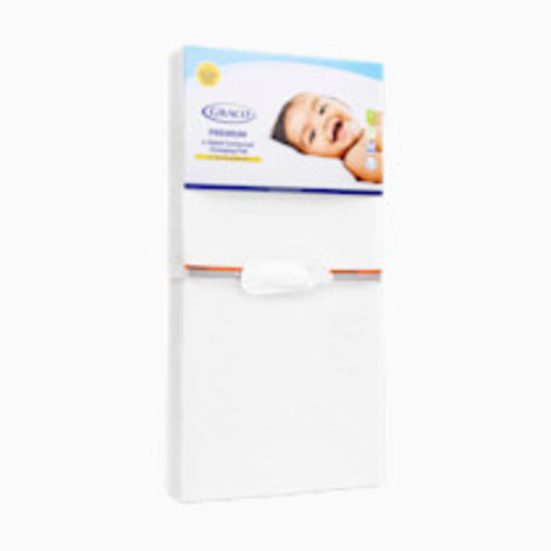 Graco Premium 4-Sided Contoured Changing Pad (White) – GREENGUARD Gold Certified, JPMA Waterproof Certified Baby Changing Pad with 4 Sides for Added Security
