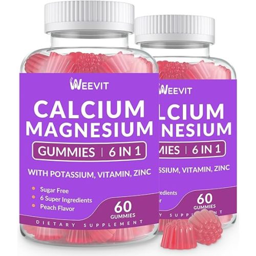 Sugar Free Calcium Gummies w/Vitamin D3 K2, Calcium Magnesium Zinc Gummies for Bone, Muscle & Immune, Algae CA Magnesium 2:1 Ratio Calcium Supplement for Women & Men - Vegan