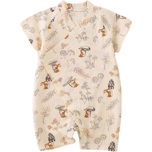 BINIDUCKLING Baby Kimono Robes Cotton Muslin Outfit Clothes Newborn - 24 Months