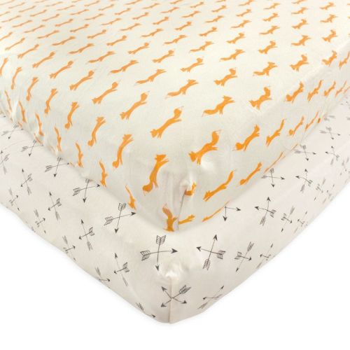 Touched By Nature Baby Boy Organic Cotton Crib Sheet, Fox, One Size