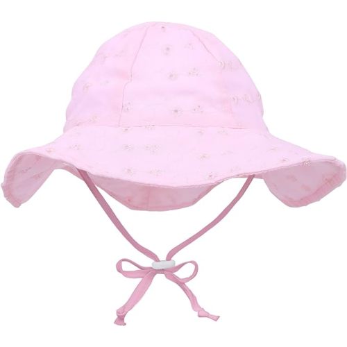 SimpliKids UPF 50+ UV Ray Sun Protection Wide Brim Baby Sun Hat - Pink #2 - 0-12 Months