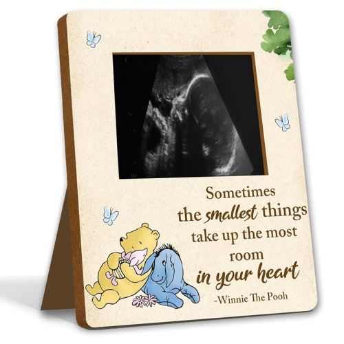 Winnie Pregnancy Milestone Keepsake - Ultrasound & Gender Reveal Decor - Baby Shower Sign & Party Gifts