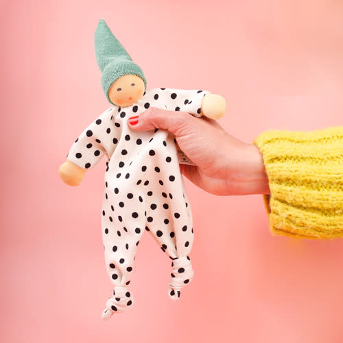 Nanchen Natur Organic Small Polka Dot Blanket Doll - Sage | themulberrytreehouse