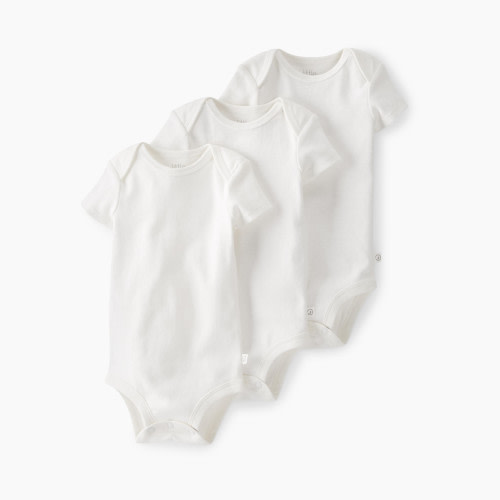 Carter's Little Planet Short-Sleeve Organic Cotton Bodysuits (3 Pack) - Cream, 6M