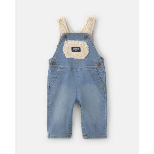 Baby Teddy Fleece Denim Overalls - Light Wash - OshKosh B'gosh | Carter's