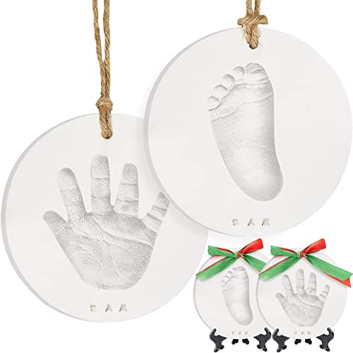 Baby Hand and Footprint Kit -Personalized Baby First Christmas Ornament,Baby Footprint Kit for Toddlers,Baby Keepsake Handprint Ornament Making Kit, Baby Shower Gifts for Newborns(Multi-Colored Paint)