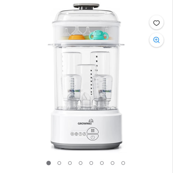 GROWNSY Stérilisateur et Sécheur de Bouteilles pour Biberons, Machine Électrique de Stérilisation à la Vapeur, Sucettes, Pièces de Pompe, Jouets Blanc - Walmart.ca