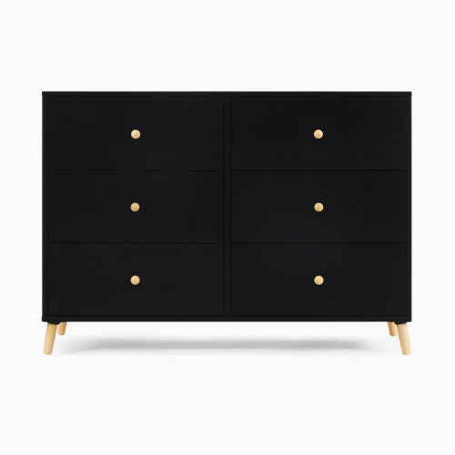 Delta Children Essex 6 Drawer Dresser - Black/Natural