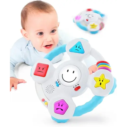 BEST LEARNING My Spin & Learn Steering Wheel - Interactive Educational Toys for 6 to 36 Months Old Babies & Toddlers - Learn Colors, Shapes, Feelings & Music - Birthday Gifts for Children