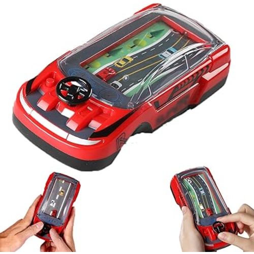 Handheld Racing Car Game，Portability Hand Held Car Game,Portability Hand Held Car Game,Intense Interactive Family Handheld Racing Car Play (Red)