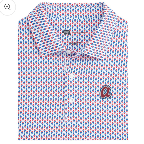 Atlanta Braves Cooperstown Feather Printed Performance Polo – Onward Reserve