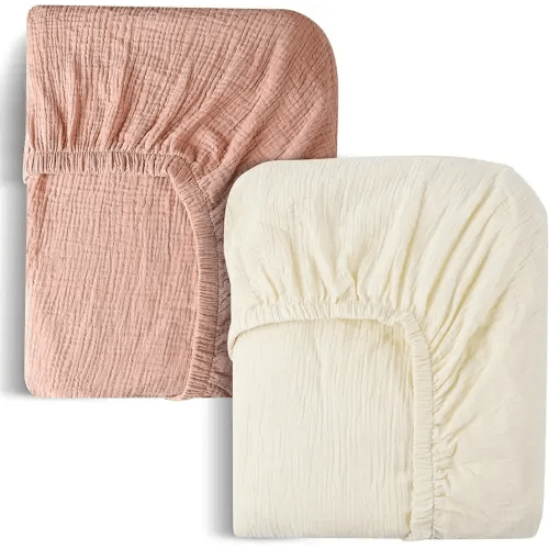 Muslin Cotton Crib Sheets 2 Pack 100% Cotton Unisex Sheet Fits Standard Crib Sheets and Toddler Sheets for Baby Girls Boys 28x52 Inch Soft Comfortable Breathable Crib Sheet Bohemian