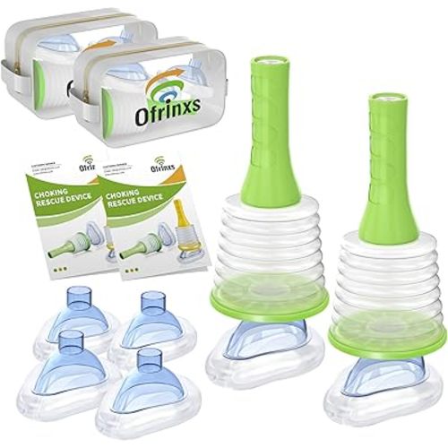 Choking Rescue Device 2 Sets - Home Kit & Travel Kit - Anti Choking Device, Portable Airway Suction Device for Kids and Adults