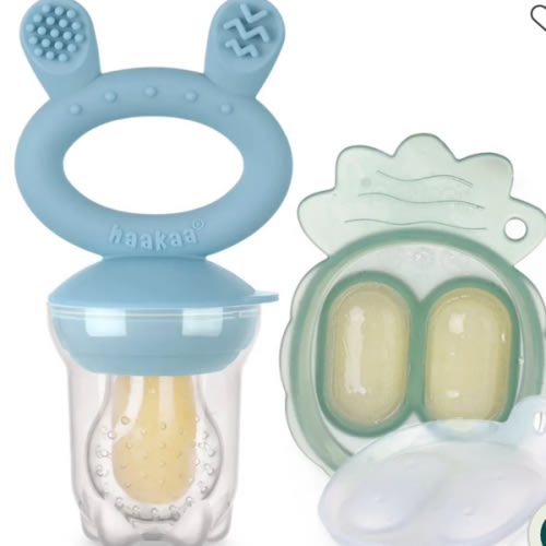 Haakaa Freeze-N-Feed Mini Combo-Sky Blue & Pea Green | Baby Bunting AU